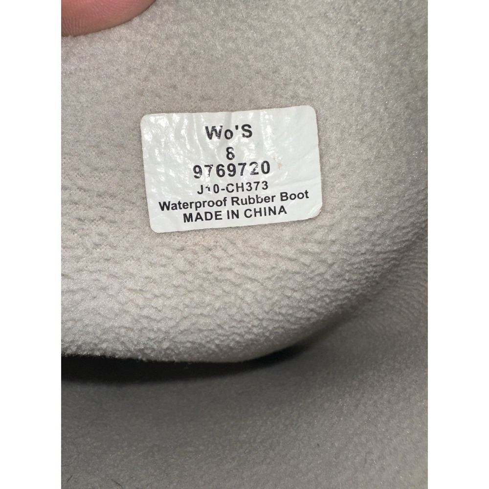 Sperry Top Sider Green Brown Hingham Quilted Tall Waterproof Rubber Rain Boots 8 - Picture 8 of 8